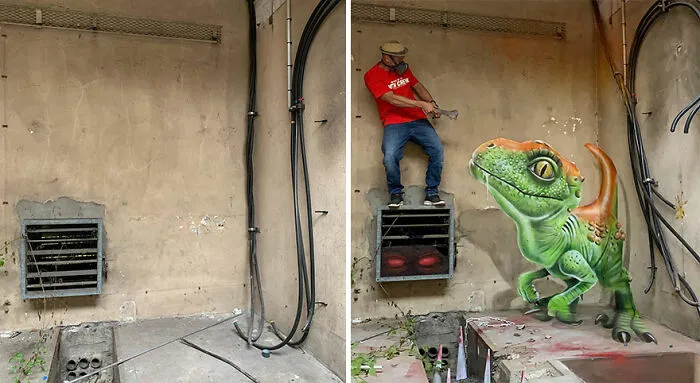 Este artista callejero francés pinta graffitis en 3D y no son para los asustadizos (26 fotos nuevas)