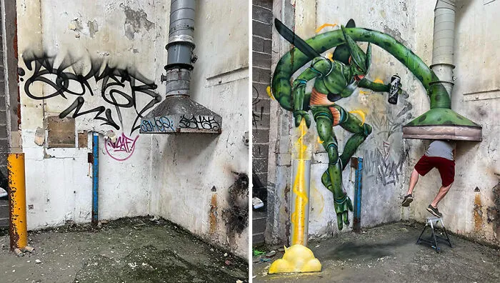Este artista callejero francés pinta graffitis en 3D y no son para los asustadizos (26 fotos nuevas)