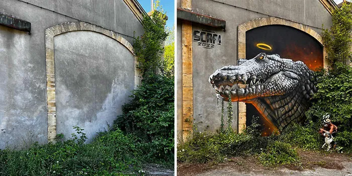 Este artista callejero francés pinta graffitis en 3D y no son para los asustadizos (26 fotos nuevas)