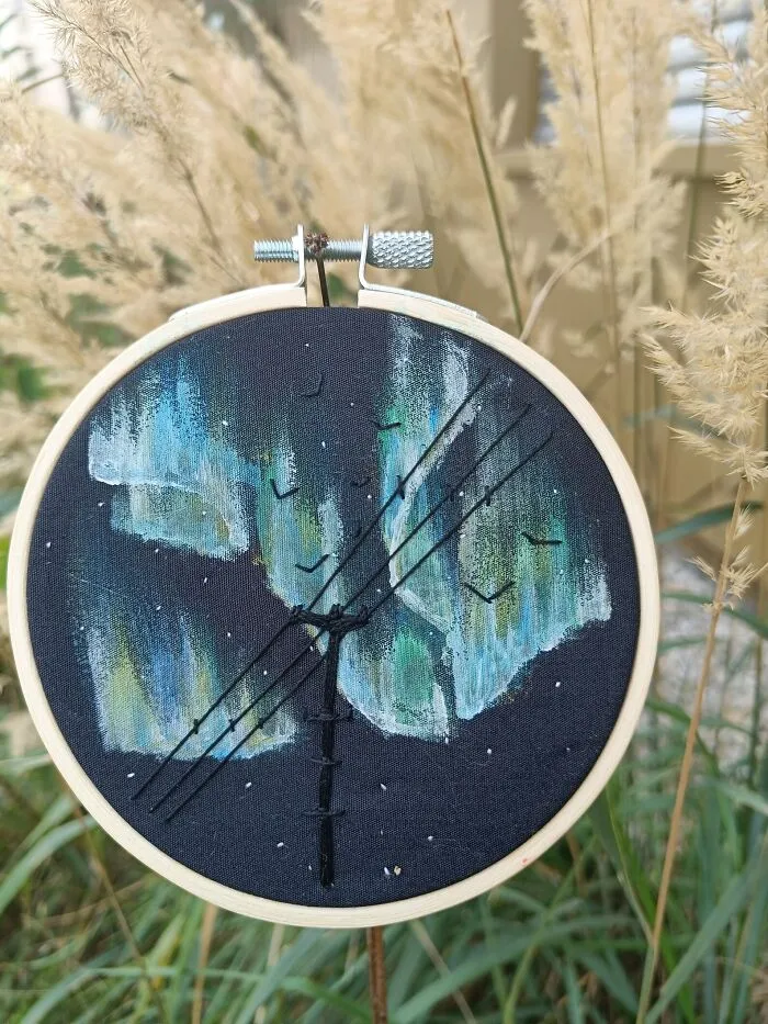 I Experimented With Embroidery And Paint To Create Dreamy Artwork Of The Aurora Borealis (23 Pics)