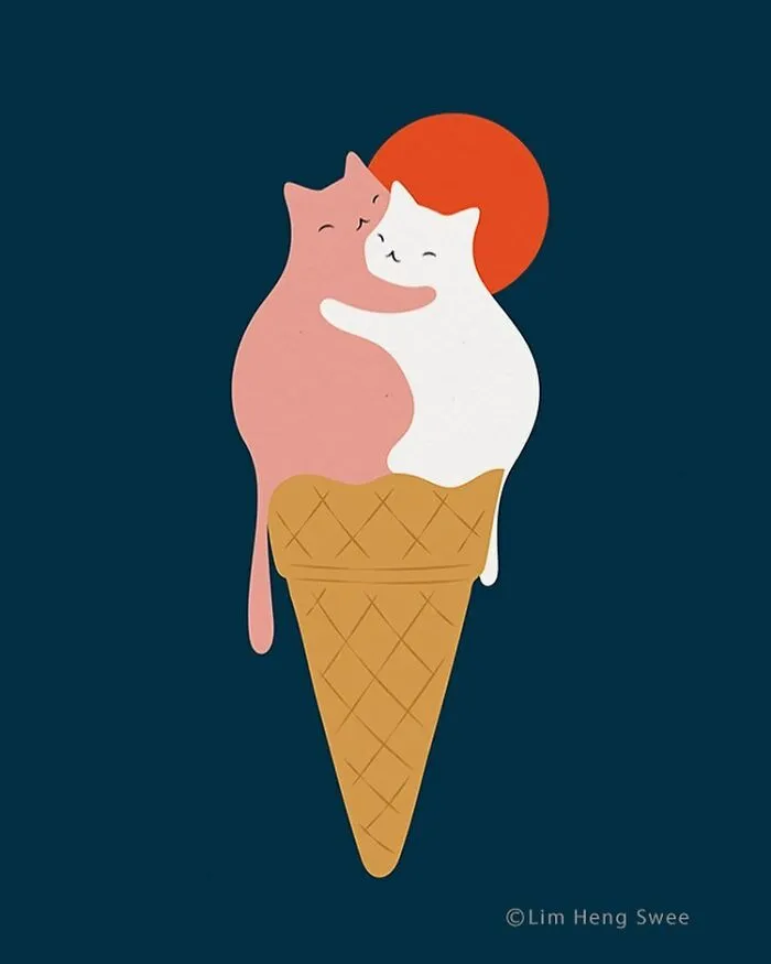I Create Minimal Illustrations Featuring Cats Blended Into Landscapes And Other Scenes (40 New Pics)