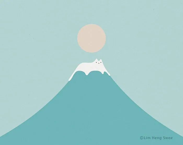 I Create Minimal Illustrations Featuring Cats Blended Into Landscapes And Other Scenes (40 New Pics)