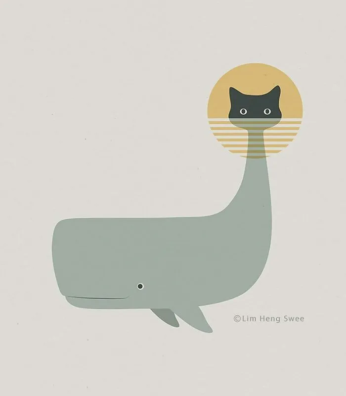 I Create Minimal Illustrations Featuring Cats Blended Into Landscapes And Other Scenes (40 New Pics)