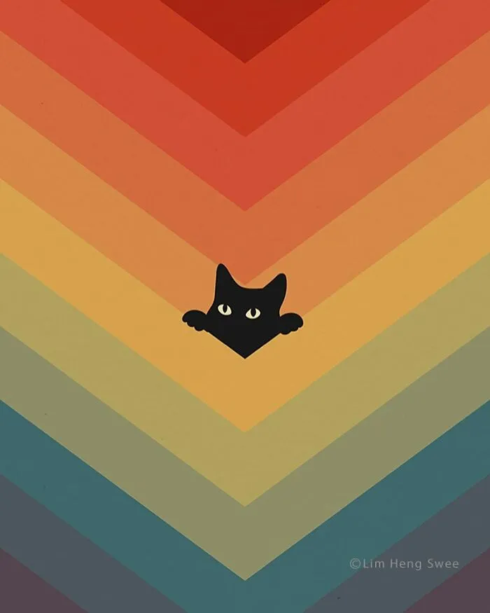 I Create Minimal Illustrations Featuring Cats Blended Into Landscapes And Other Scenes (40 New Pics)