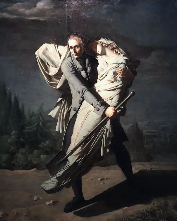 Young Holding His Dead Daughter In His Arms