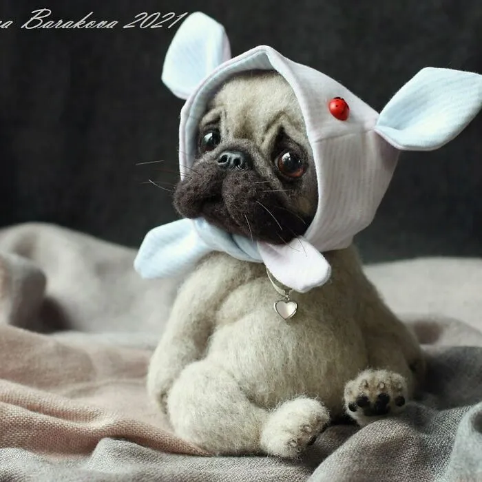 41 Miniature Animal Sculptures From Wool Made By This Artist