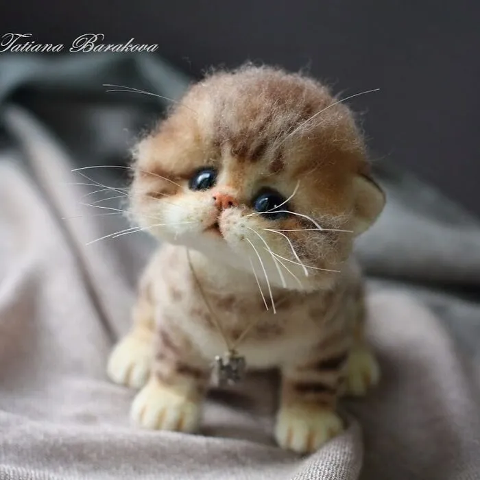 41 Miniature Animal Sculptures From Wool Made By This Artist