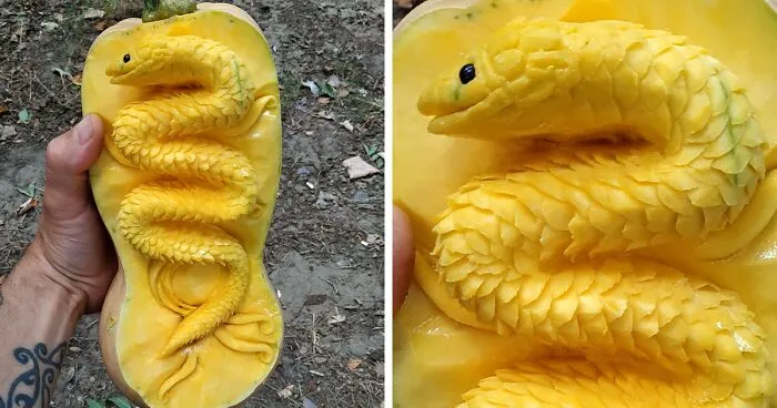 I Am A Fruit Carving Artist From Bulgaria And Here Are 26 Of My Alternative Halloween Pumpkins (New Pics)