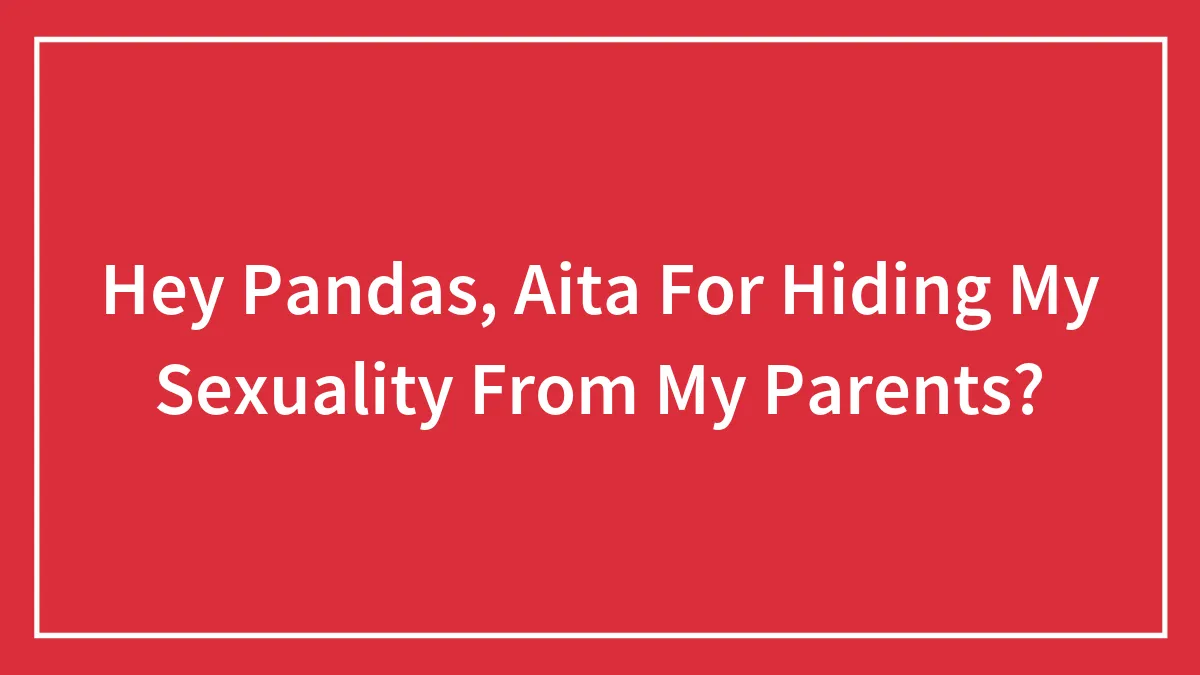 Hey Pandas, Aita For Hiding My Sexuality From My Parents? (Closed)