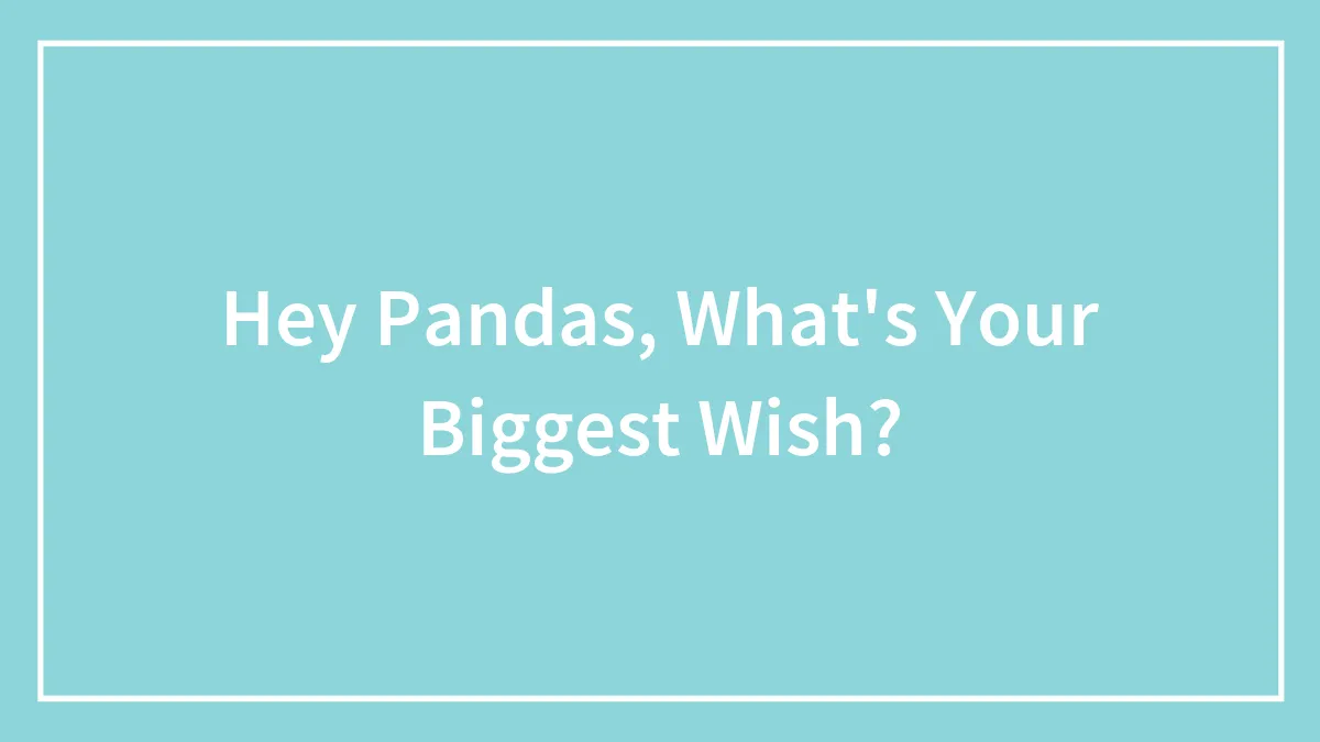 Hey Pandas, What's Your Biggest Wish? (Closed)