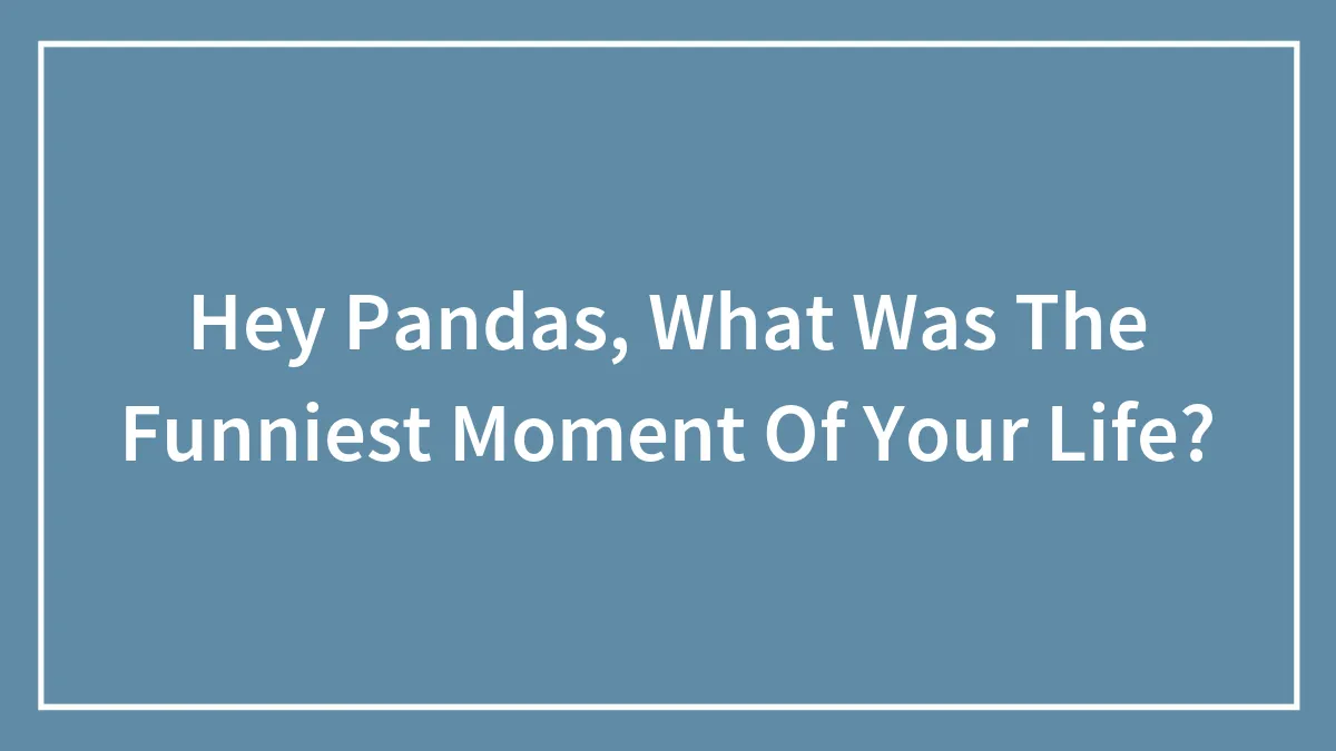 Hey Pandas, What Was The Funniest Moment Of Your Life?