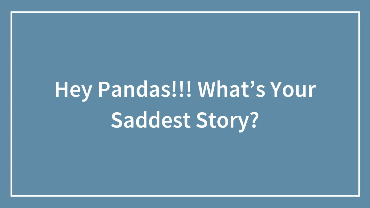 Hey Pandas!!! What’s Your Saddest Story?