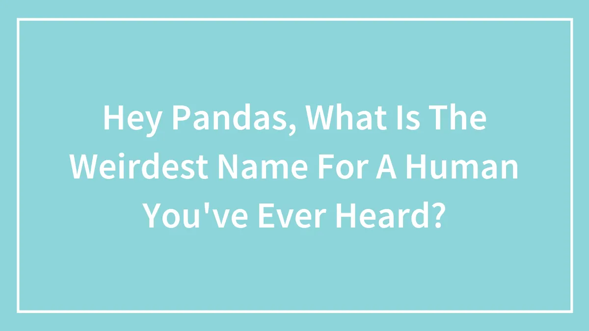 Hey Pandas, What Is The Weirdest Name For A Human You've Ever Heard? (Closed)
