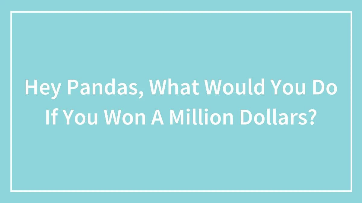 Hey Pandas, What Would You Do If You Won A Million Dollars? (Closed)