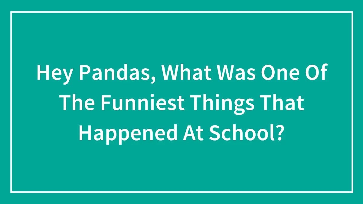 Hey Pandas, What Was One Of The Funniest Things That Happened At School?