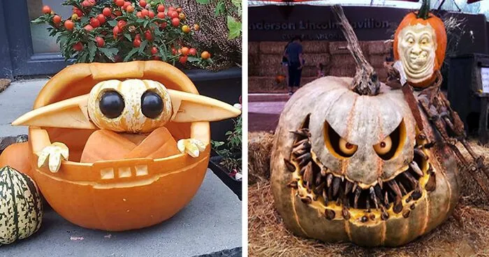 50 Times People Showed True Skill When It Came To Carving Halloween Pumpkins (New Pics)