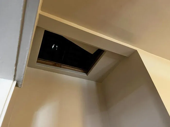 Staying In An Airbnb. Woke Up This Morning To Find The Cover To Access The Attic Completely Moved