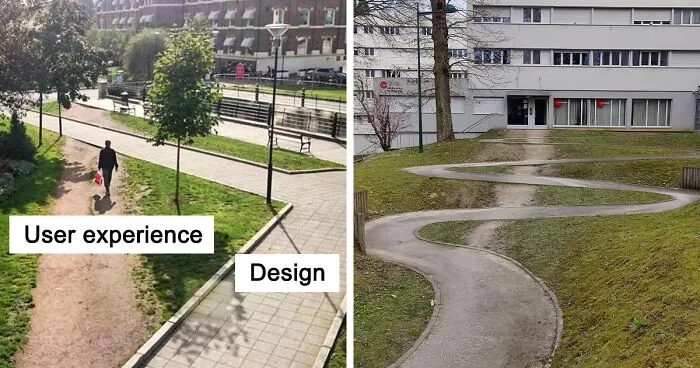50 Times City Architects Failed To Understand People's Needs, And It Resulted In These 'Desire Paths' Appearing Around The City
