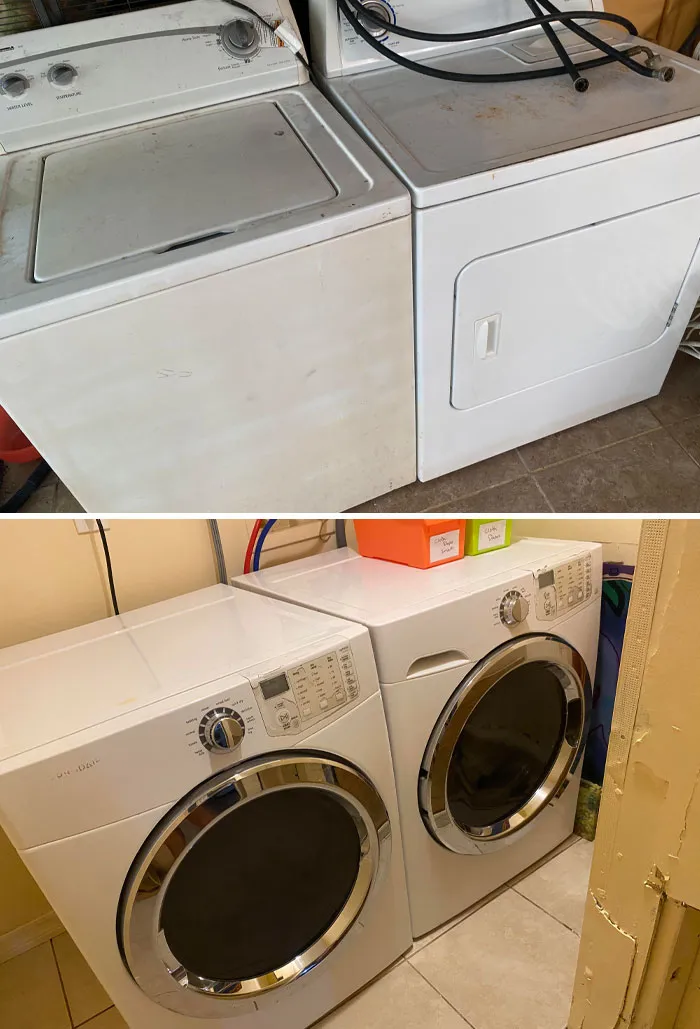 Found A Washer/Dryer Set (Knocked On Door To Make Sure They Worked) Days After Ours Went Out. So Happy!