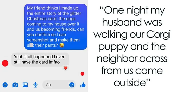 Woman Pranks Her Karen Neighbor By Sending Her A Glitter Bomb For Christmas, Investigating Police Officer Comes Over To Just Laugh About It