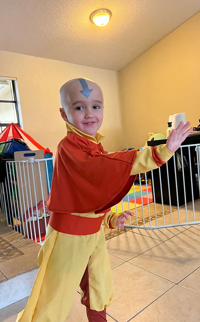Son Wanted To Be Aang For Halloween. Nailed It