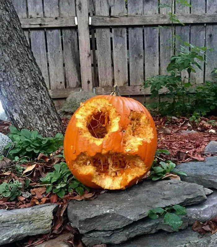 Calabaza tallada de forma natural