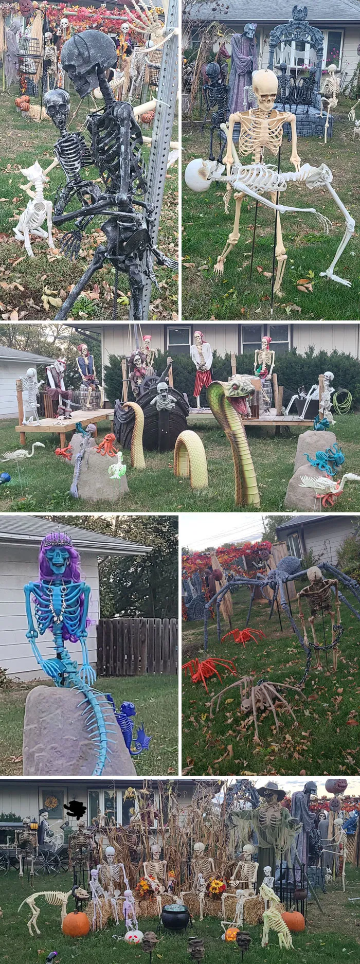 Mi vecino no se anda con chiquitas cuando se trata de sus decoraciones de Halloween