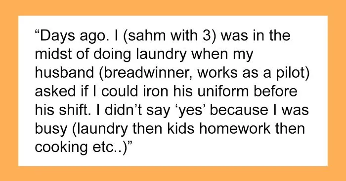Pilot Skips Work Because His Stay-At-Home Wife Didn't Iron His Uniform, Shows Her How Her Actions "Could Affect The Money That Keeps Coming In"