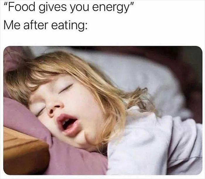 Child asleep with mouth open, capturing the feeling of being tired and overwhelmed after eating.