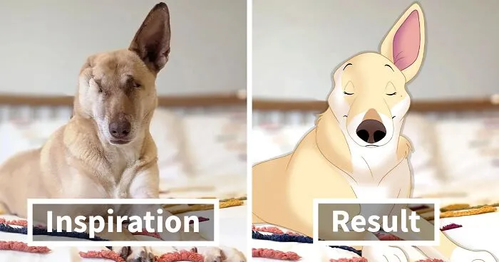 People Send Pictures Of Their Pets To This Artist To Get Them 'Disneyfied' (40 Pics)