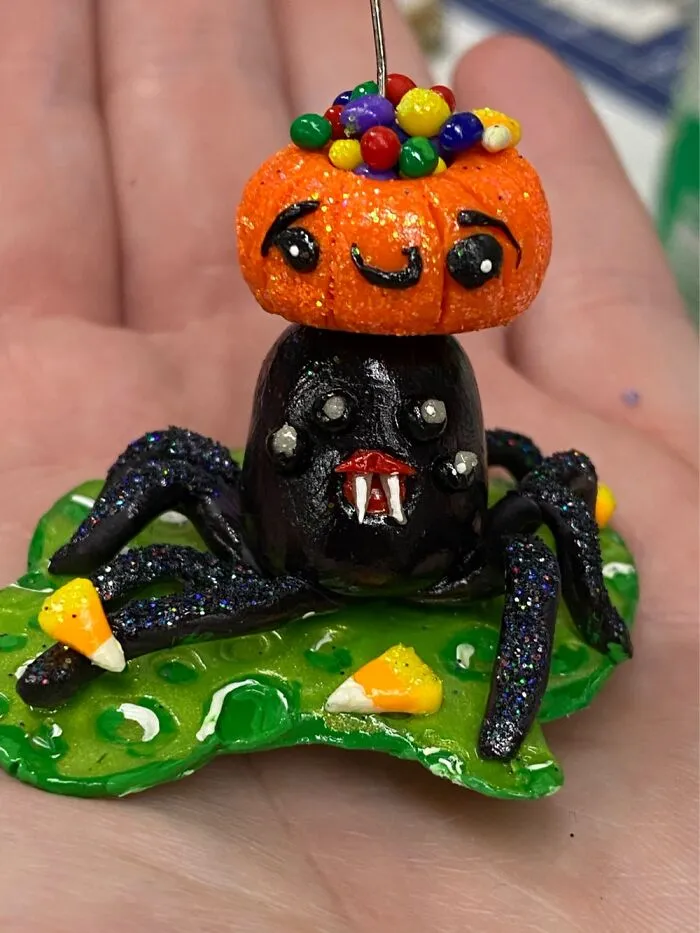 A Tiny, Spooky Spider I Crafted Out Of Polymer Clay