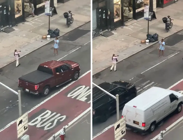 Si detienes el tráfico de la ciudad de Nueva York para tomar una foto para Instagram, no digo que un conductor tenga derecho a arrollarte. No digo eso, para nada. Pero, quizás, un golpe leve estaría bien…