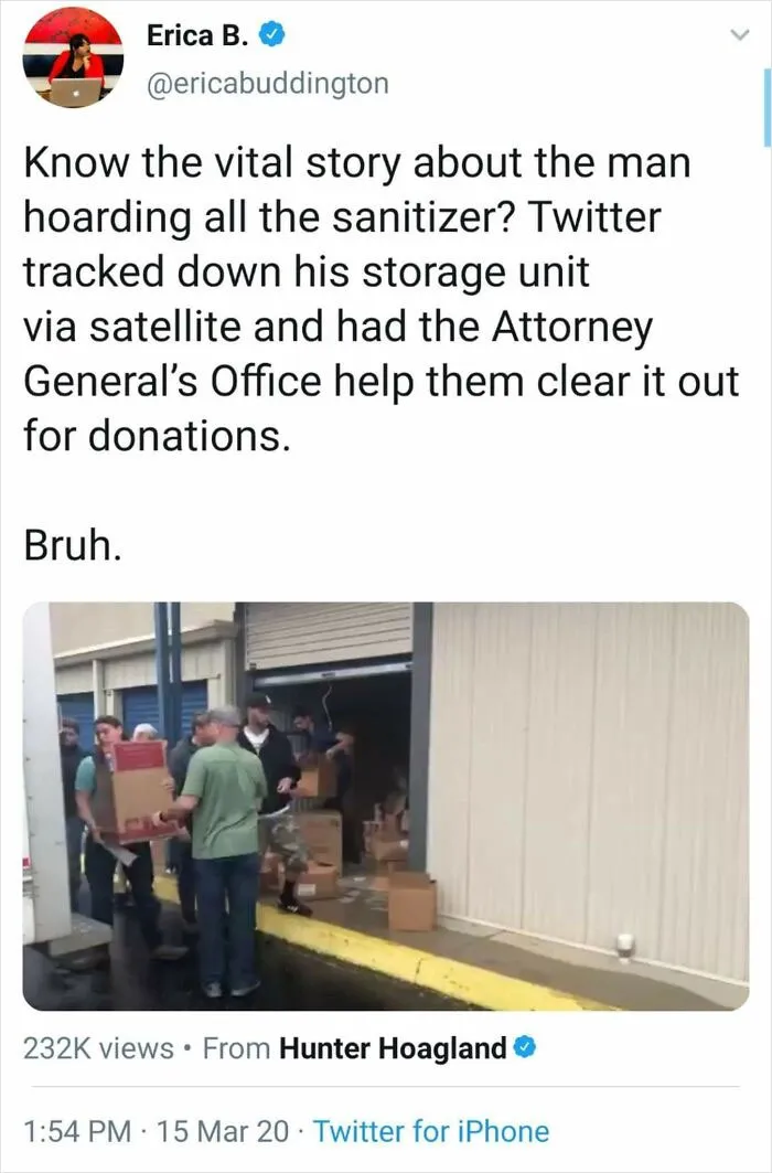 Greedy Man Has His Hoard Of Hand Sanitizer Confiscated And Donated