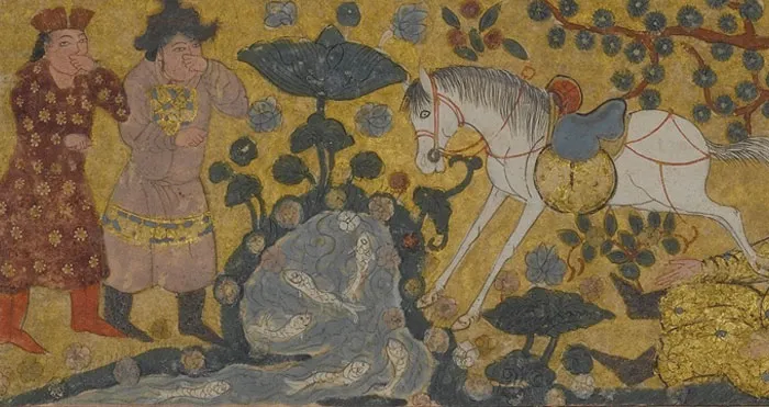 Painting of Kelpie on a wall 