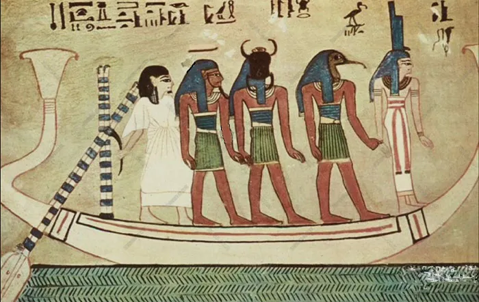 Painting of Khepri on a wall 