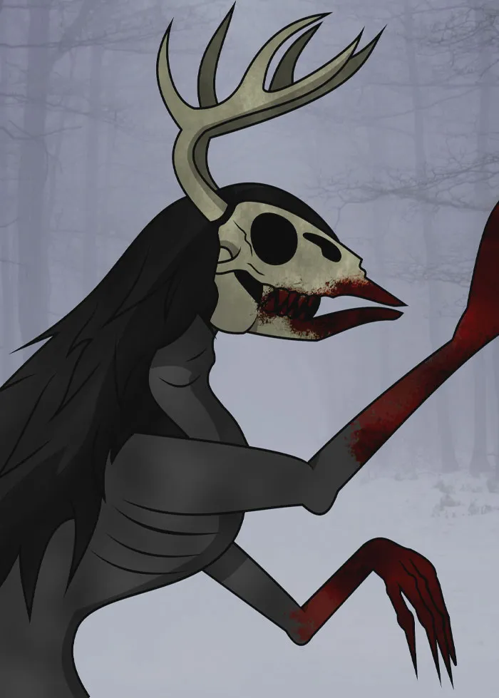 Painting of a Wendigo 