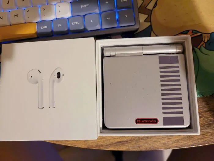 My Gameboy SP In An AirPod Box