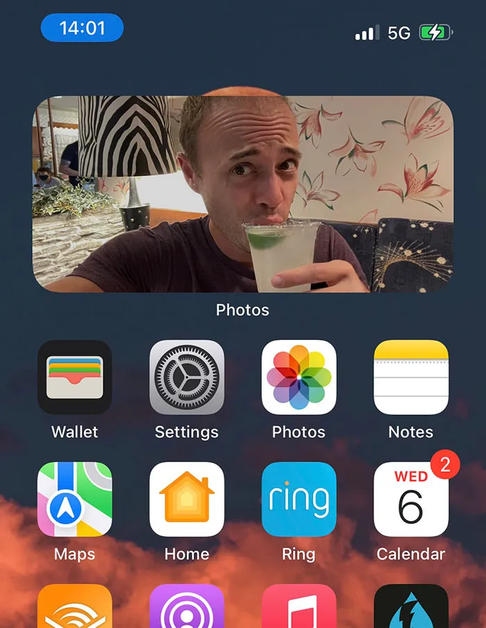 The Moon In My iPhone And My Head In Today's iOS Photo Widget Selection