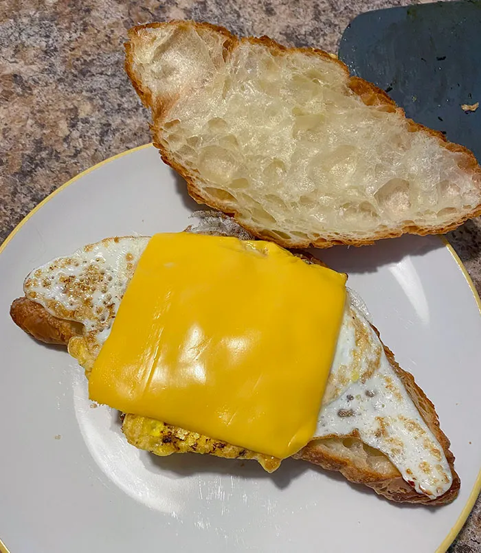 My Egg Ended Up In The Perfect Shape For The Croissant