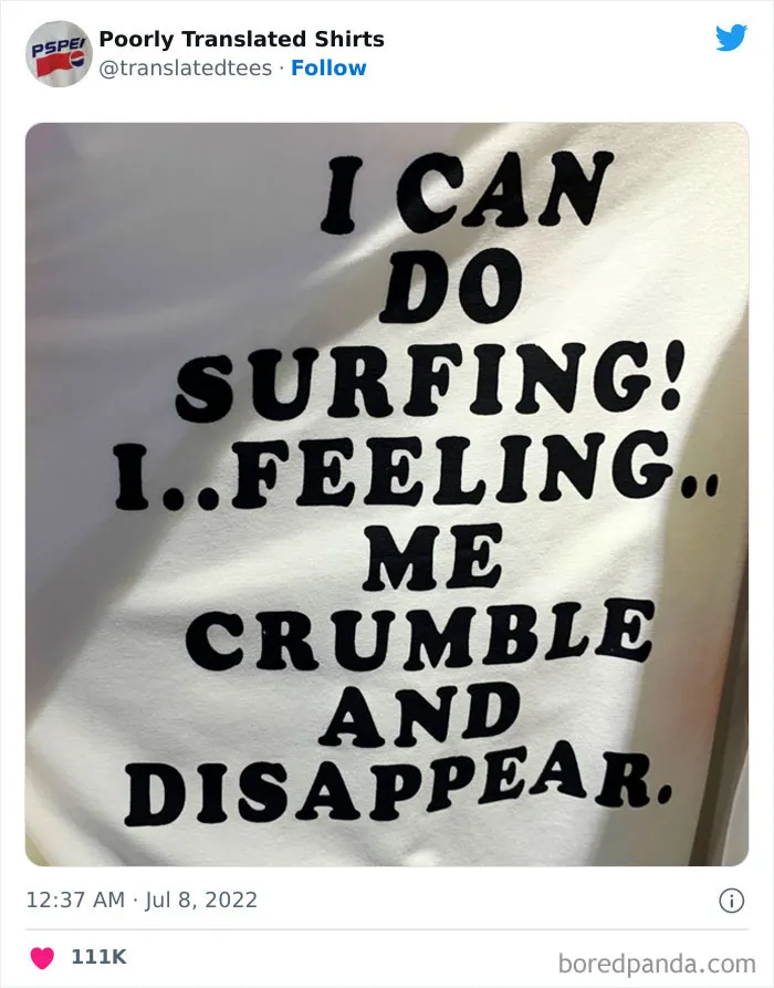 “Lost In Translation": 40 Ridiculous And Funny English T-Shirts Found Across The World