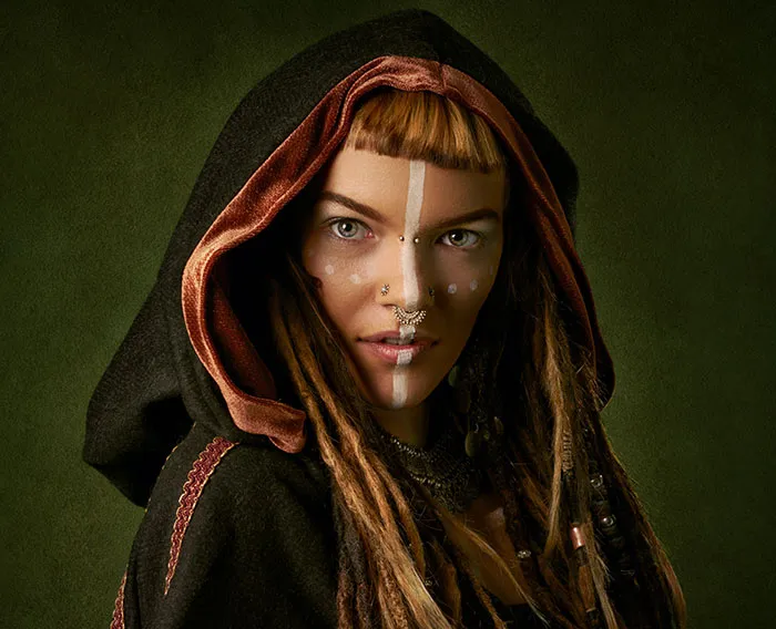 Picture of woman wearing warrior outfit