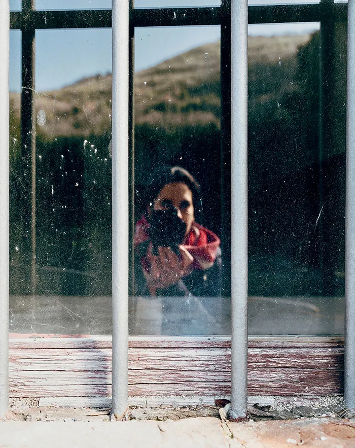 Person looking at window