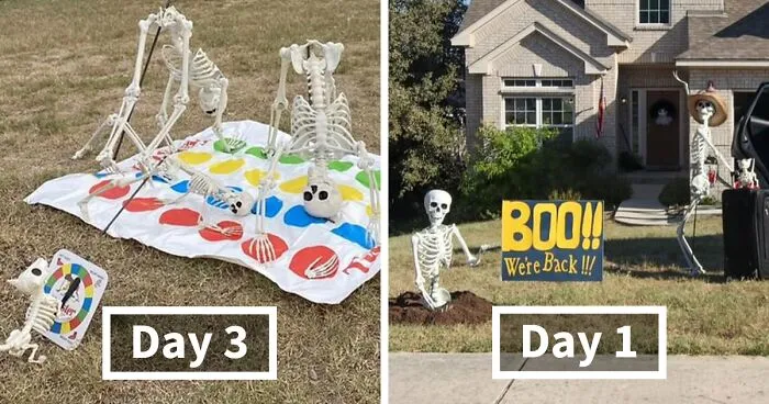 31 Funny Skeleton Scenes Created By This Family From Texas In The Lead Up To Halloween