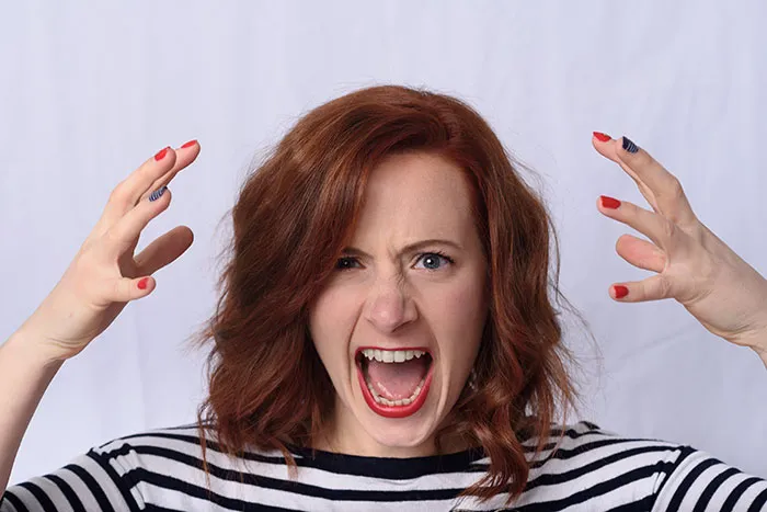 Woman screaming