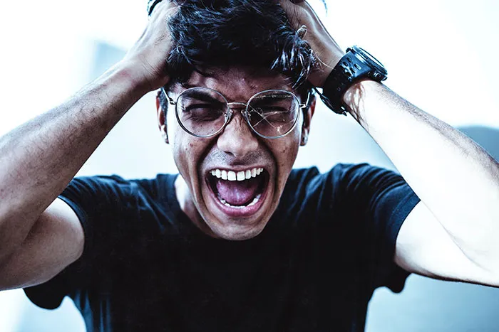 Man screaming