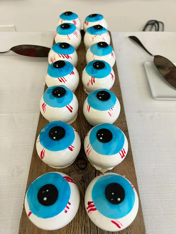 Halloween Lunch Dessert For The Traveling White House Press: Pistachio Cake With Red Berry Jam