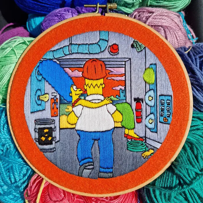 I Create Embroideries Of The Simpsons And It Takes Me 10-30 Hours Per Scene (35 New Pics)