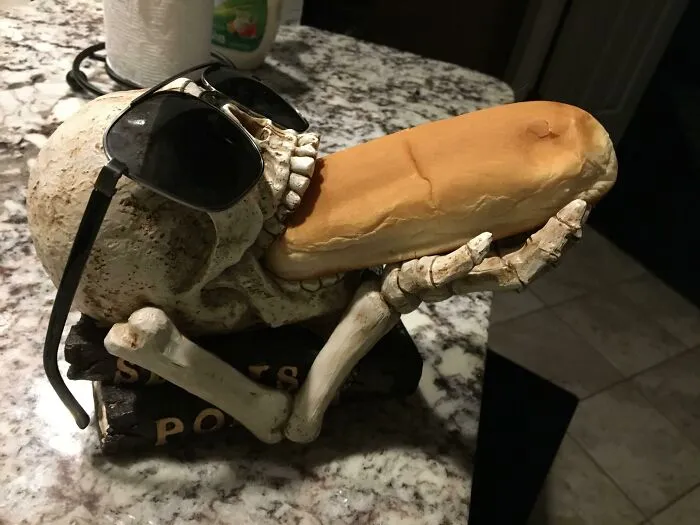 My Kid Found A Better Use For Out Halloween Wine Holder At The Cookout Tonight