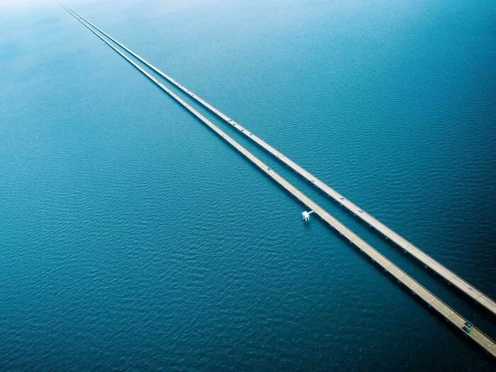 Puente de la calzada del lago Ponchartrain en Luisiana
