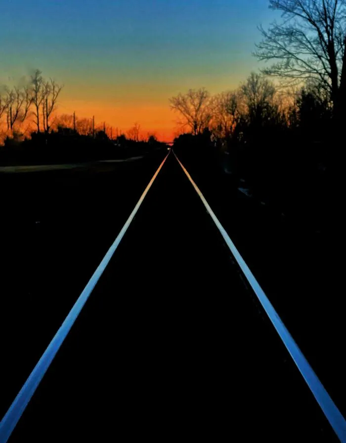 ITAP Of Train Tracks At Sunset